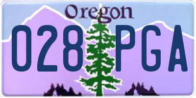 OR license plate 028PGA