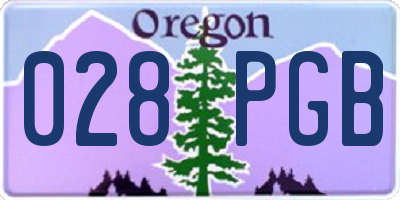 OR license plate 028PGB