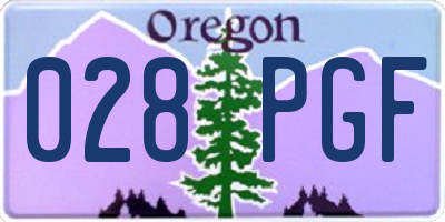 OR license plate 028PGF