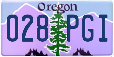OR license plate 028PGI
