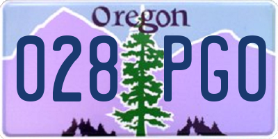 OR license plate 028PGO