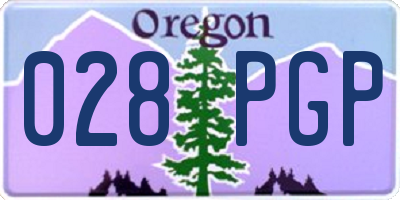 OR license plate 028PGP