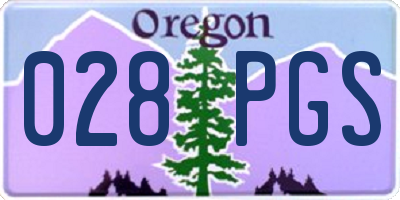 OR license plate 028PGS