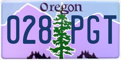 OR license plate 028PGT