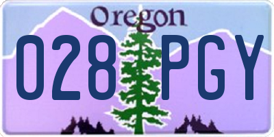 OR license plate 028PGY