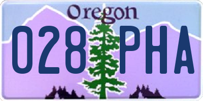 OR license plate 028PHA