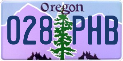 OR license plate 028PHB