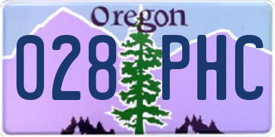OR license plate 028PHC