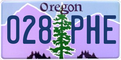 OR license plate 028PHE