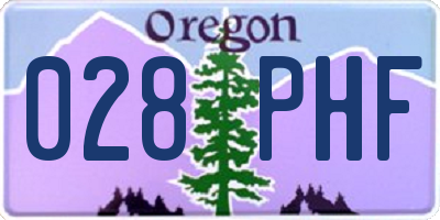 OR license plate 028PHF