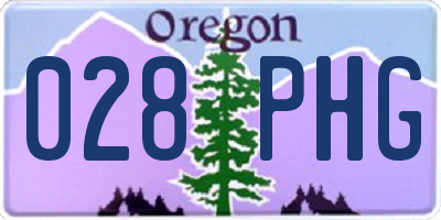 OR license plate 028PHG