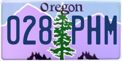 OR license plate 028PHM