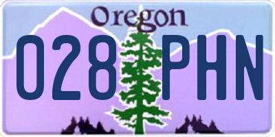 OR license plate 028PHN