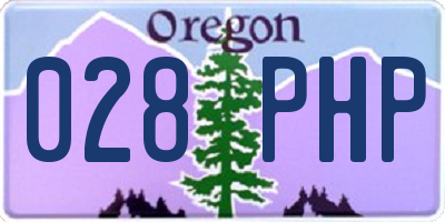 OR license plate 028PHP