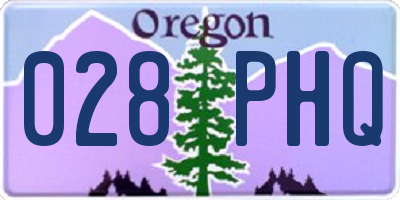 OR license plate 028PHQ