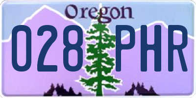OR license plate 028PHR