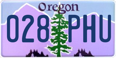 OR license plate 028PHU