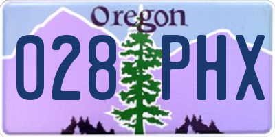 OR license plate 028PHX
