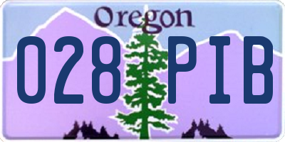 OR license plate 028PIB