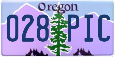 OR license plate 028PIC