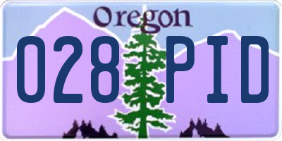 OR license plate 028PID