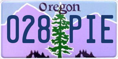 OR license plate 028PIE