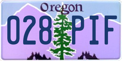 OR license plate 028PIF