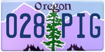 OR license plate 028PIG