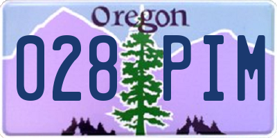 OR license plate 028PIM