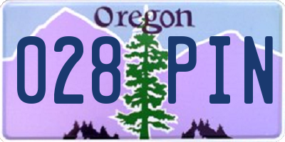 OR license plate 028PIN