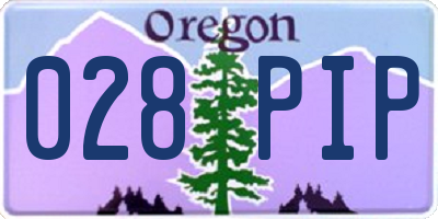 OR license plate 028PIP