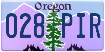 OR license plate 028PIR