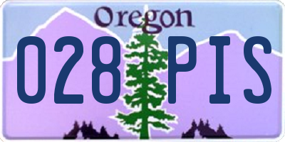 OR license plate 028PIS