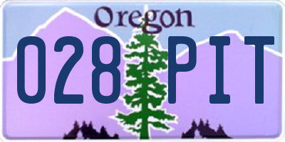 OR license plate 028PIT