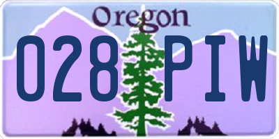 OR license plate 028PIW