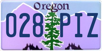 OR license plate 028PIZ