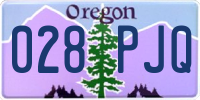 OR license plate 028PJQ