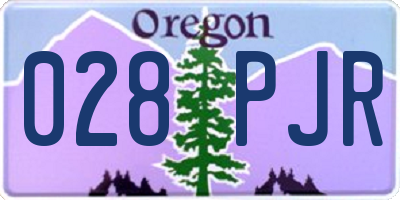 OR license plate 028PJR
