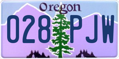 OR license plate 028PJW