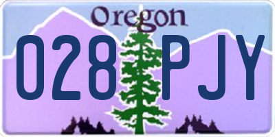 OR license plate 028PJY