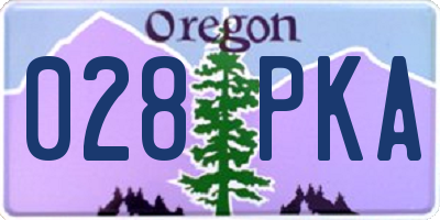 OR license plate 028PKA