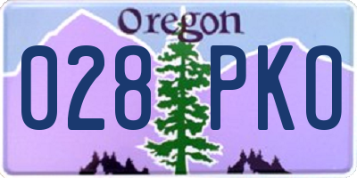 OR license plate 028PKO