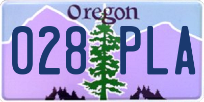 OR license plate 028PLA