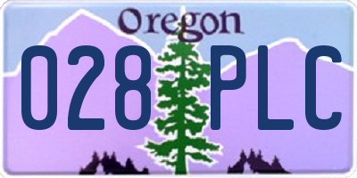OR license plate 028PLC