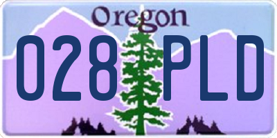 OR license plate 028PLD