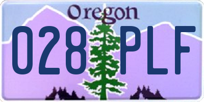 OR license plate 028PLF