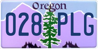 OR license plate 028PLG