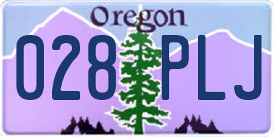 OR license plate 028PLJ