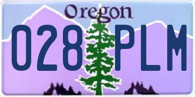 OR license plate 028PLM
