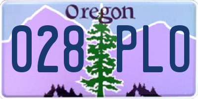 OR license plate 028PLO